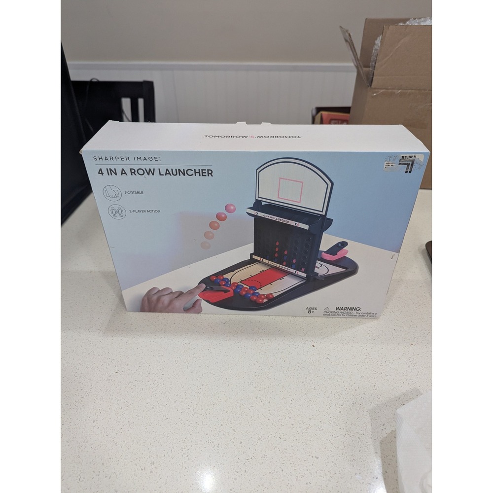Sharper Image 4 In A Row Launcher Basketball Arcade Game Set NIB